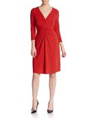 Saks Fifth Avenue Black Ruched Jersey Dress - Lyst