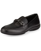 Prada Plaque-Strap Calfskin Loafer - Lyst
