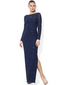 Lauren by Ralph Lauren Longsleeve Sequined Lace Gown - Lyst