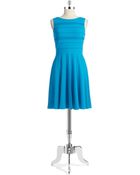 Ivanka Trump Ribbed Fit And Flare Dress - Lyst