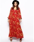 Asos Curve Maxi Dress in Boho Paisley - Lyst