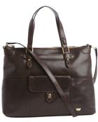 Iiibeca By Joy Gryson Dark Brown Leather Zip Tote - Lyst
