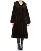 Jones New York Black Faux Fur Hooded Coat - Lyst
