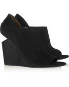 Alexander Wang Alla Cutout-Heel Suede Wedge Ankle Boots - Lyst