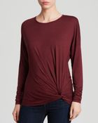 Three Dots Twist Front Top - Lyst