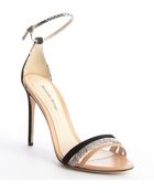 Alexandre Birman Nude And Black Suede And Snakeskin Sandals - Lyst