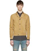 Saint Laurent Honey Beige Suede Jacket - Lyst