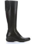 Prada Sport Black Leather Strap Detail Tall Boots - Lyst