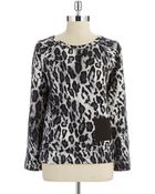 Jones New York Animal Print Pullover - Lyst