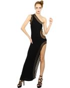 Jean Paul Gaultier Stretch Viscose Knit Long Dress - Lyst