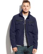 Michael Kors Michael Big And Tall Greenwood Faux-Leather-Trim Soft-Shell Jacket - Lyst