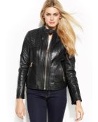 Michael Kors Michael Buckle-Collar Quilted Leather Jacket - Lyst