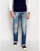 Love Moschino Straight Leg Large Leather Patch Pocket Jean - Lyst
