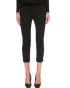 Alexander McQueen Velvet-Detail Cropped Trousers - Lyst