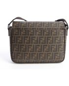 Fendi Tobacco And Brown Zucca Spalmati Small Messenger Bag - Lyst