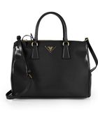 Prada Saffiano Vernice Zip Tote - Lyst
