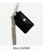 Asos Leather Keychain With Chain Tassel & Card Holder - Lyst