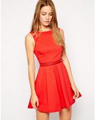 Ax Paris Skater Dress With Zip Waist - Lyst
