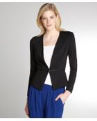 Rebecca Taylor Black Ponte Zip Bottom Blazer - Lyst