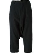 Comme Des Garçons Drop Crotch Cropped Trousers - Lyst