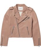 Maje Flac Leather Biker Jacket - Lyst