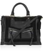 Topshop Womens Smart Suede and Leather Holdall - Black - Lyst