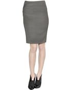 Emporio Armani Stretch Wool Blend Pencil Skirt - Lyst