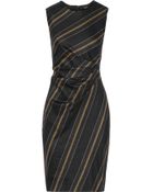 Adam Lippes Gathered Striped Wool-Blend Dress - Lyst