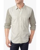 7 For All Mankind Knit Sleeve Shirt - Lyst