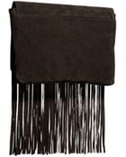Michael Kors Joni Suede Fringe Clutch - Lyst