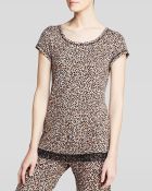 Kensie Chai Animal Print Short Sleeve Pajama Top - Lyst