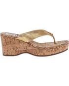 Tory Burch Suzy Platform Sandal Gold Leather - Lyst