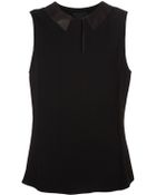 Rag & Bone Leather Neck Panel Top - Lyst