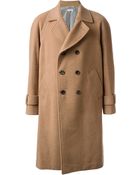 Thom Browne Boxy Double Breasted Overcoat - Lyst
