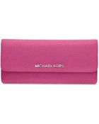 Michael Kors Jet Set Travel Saffiano Leather Wallet - Lyst