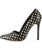 Alice + Olivia Dina Woven Patent Point-Toe Pump - Lyst