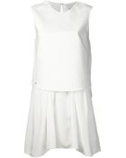 3.1 Phillip Lim Layered Leather Trim Dress - Lyst