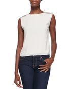 Alice + Olivia Baka Sleeveless Sequined-Shoulder Top - Lyst