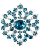 Jones New York Silver-Tone Aqua Round Flower Pin - Lyst