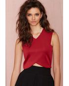 Nasty Gal Inside The Box Scuba Top - Burgundy - Lyst