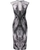 Alexander McQueen Fox Fur Print Dress - Lyst