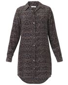 Equipment Brett Leopard-Print Silk Shirt-Dress - Lyst