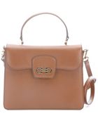 Ferragamo Brown Red Leather Convertible 'Top Handle' Bag - Lyst