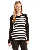 Karen Kane Long-Sleeved Striped Top - Lyst