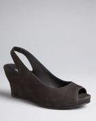 Eileen Fisher Peep Toe Pumps Crescent Wedge - Lyst