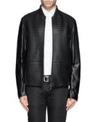 Armani Perforated Leather Front Jacket - Lyst