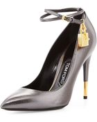 Tom Ford Metallic Ankle-Lock Pump - Lyst