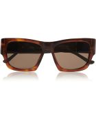 The Row Square-Frame Leather-Trimmed Acetate Sunglasses - Lyst