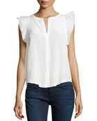 Madison Marcus Ruffle-Sleeve Blouse - Lyst