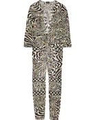 Just Cavalli Printed Silk-Chiffon Jumpsuit - Lyst